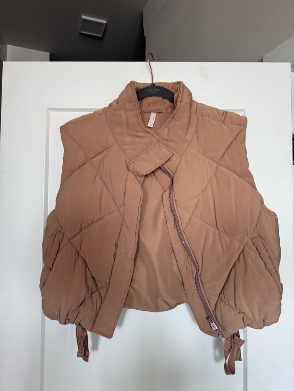 Free People Quilted Puffer Vest in Taupe